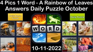 4 Pics 1 Word - A Rainbow of Leaves - 11 October 2022 - Answer Daily Puzzle + Bonus Puzzle