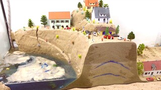 Original dam breach experiment video, town model flood