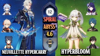 SPIRAL ABYSS BARU 4.6 C0 NEUVILLETTE  & C0 NAHIDA HYPERBLOOM  | GENSHIN IMPACT