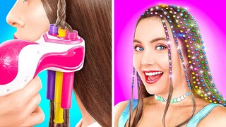 GADGET KECANTIKAN WAJIB COBA || Kutu Buku Jadi Ratu Kecantikan! Ide Rambut Fantastis oleh 123 GO!