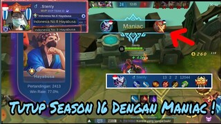 TUTUP SEASON 16 DENGAN MANIAC HAYABUSA ! IRI BILANG BOS ! - mobile legends