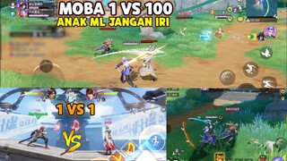 ANAK ML MENANGIS IRI LIAT INI ! SEMUA HERO DI JADIKAN 1 VS 100, BATTLE ROYALE PAKE HERO MOBA & SKILL