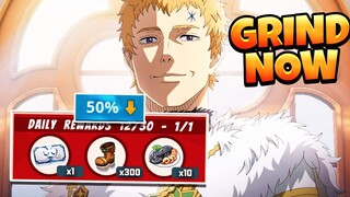 50% STAMINA OFF & FREE 900 STAMINA ON GLOBAL! IT'S TIME TO GRIND! | Black Clover Mobile