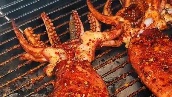 Spicy-sweet grilled squid