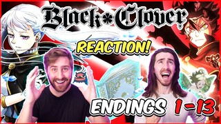 Reacting to BLACK CLOVER ENDINGS 1-13 | Anime Ending Reaction