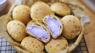 [Ẩm thực] Làm bánh mì mè đen Hàn Quốc nhân khoai môn & khoai tím