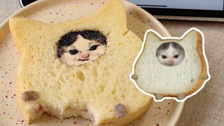 Thức ăn meme cho mèo | Nó biến thành một chiếc bánh mì nướng mũi nhỏ