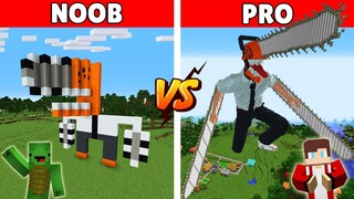 CHAINSAW MAN DENJI BUILD BATTLE CHALLENGE - How to make Chainsaw man in Minecraft - Maizen Parody