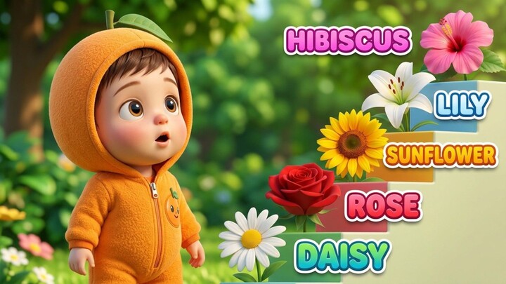 Learn 10 Flowers for Kids | Flower Names for Toddlers | Preschool Learning