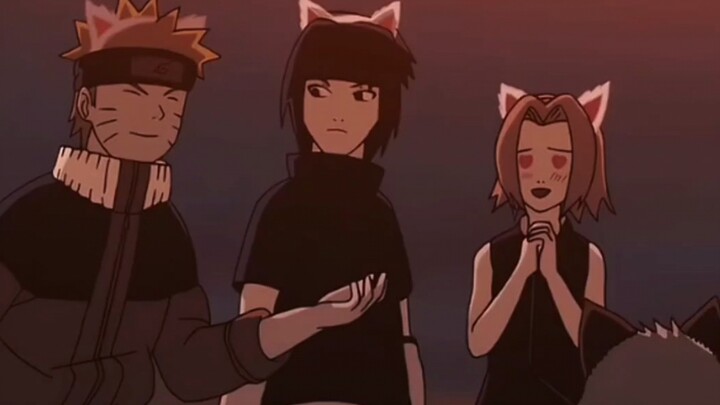 Sasuke dan Naruto bertelinga kucing sangat lucu!
