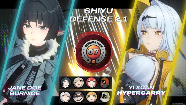 Shiyu Defense 2.1 Jane Doe Burnice & Yi Xuan Hypercarry | Zenless Zone Zero