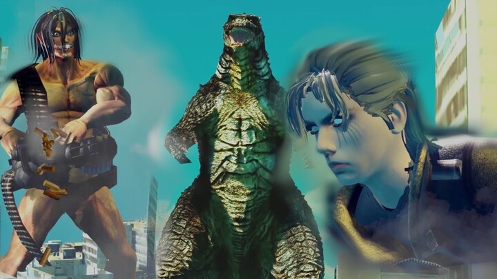 eren yeger, eren on titan, godzila