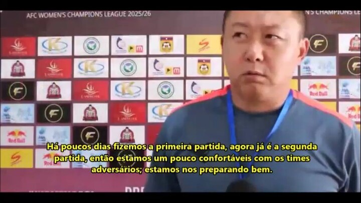 Falas do treinador Ri Yu Il e da capitã Ri Kum Hyang antes da partida contra o RTC