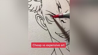 Expensive vs cheap art fyp#jujutsukaisen#demonslayer#animeart