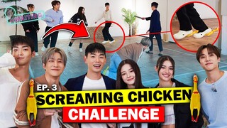 SCREAMING CHICKEN CHALLENGE 🐓👟 w/ THE BOYZ, JINJIN, Eric Nam, NANCY, and LIZA | HWAITING S4 E3