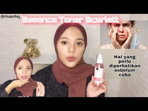 Review jujur Brightly Essence Toner Scarlett Whitening - untuk kulit kering dan kusam - Risa Mahaqi✨