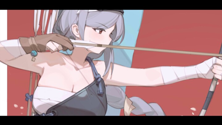 "How do you get a beautiful silver-haired girl to play a soldier in battle?"