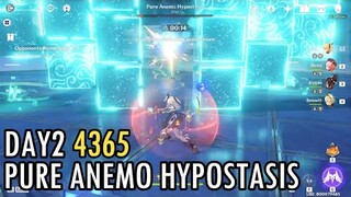 Hypostatic Symphony Day2 PURE ANEMO HYPOSTATIS Fischl dps max points 4365 ALL 4 STAR CHARACTER!