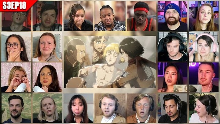 Attack on Titan Season 3 Episode 18 Reaction Mashup | 進撃の巨人