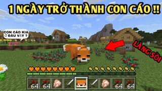 Thử Thách 15 Ngày Biến Thành | CON CÁO CAM Ở LÀNG SỒI | Trong Minecraft Pe..!!