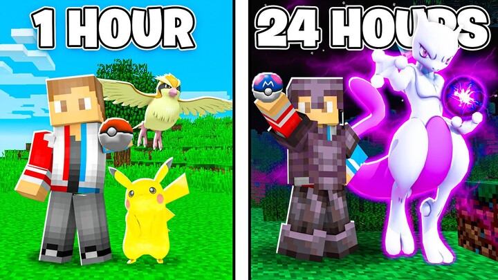 I Spent 24 Hours in Minecraft Pixelmon Hardcore!