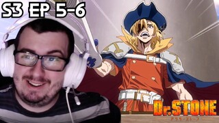 TO THE TREASURE ISLAND WITH NEW SHIP PERSEUS! DR. STONE SEASON 3 EPISODES 5-6 REACTION!