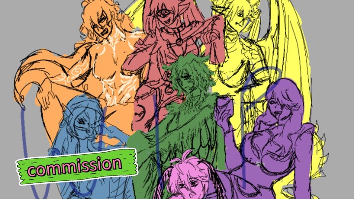Ngerjain komis 7 char Monster Girl semua 😫🫠 - Risemision