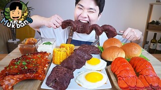 ASMR MUKBANG 스테이크 & 랍스터 STEAK & LOBSTER EATING SOUND!