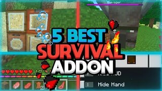 5 BEST SURVIVAL ADDON FOR MCPE 1.14/1.16+