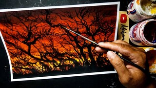 Beautiful sunset painting - Acrylic painting