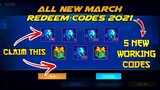 NEW 5 REDEEM CODES IN MOBILE LEGENDS | THIS MARCH 2021 | REDEEM NOW (WITH PROOF) || MLBB