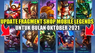UPDATE ALL FRAGMENT SHOP MLBB BULAN OKTOBER 2021!!! RARE FRAGMENT DAN HERO FRAGMENT SHOP
