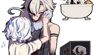 Fufu helps the servant to wash white~