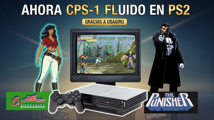 Esto era impensable en PS2: Cadillacs & Dinosaurs y The Punisher de CPS-1 funcionando