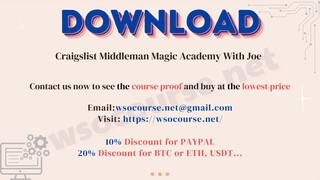 [WSOCOURSE.NET] Craigslist Middleman Magic Academy With Joe