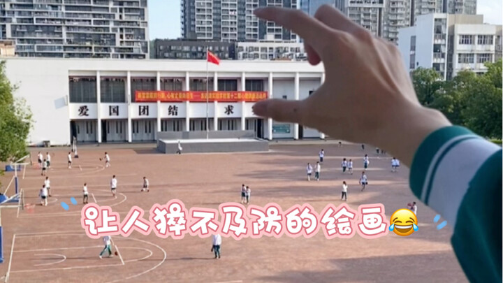 مسابقة الرسم المفاجئة في الحرم الجامعي #توثيق الحياة الجامعية #طلاب لطيفون #مسابقة الرسم في الحرم ال