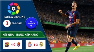 KẾT QUẢ & BẢNG XẾP HẠNG VÒNG 3 GIẢI VÔ ĐỊCH TÂY BAN NHA LALIGA 22/23
