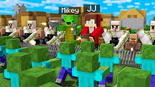 1000 Zombies Vs JJ and Mikey 1000 Villagers | Minecraft Village