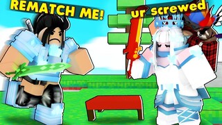 เธอต้องการแก้แค้น ฉันเลยใช้ความเสียหายพิเศษ (ROBLOX BEDWARS)
