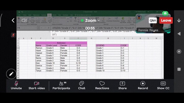 Basic ICT Seminar via Zoom Advance Excel on July 18, 2025 part 8
