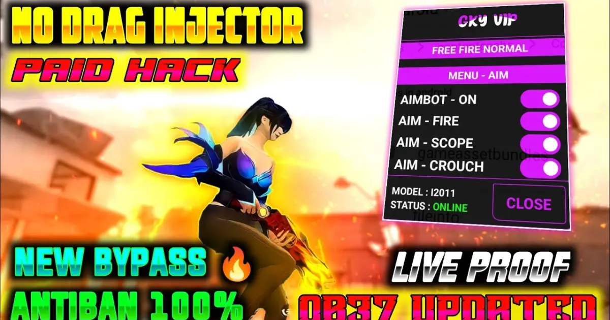 Free Fire Max + Free Fire OB37 Update Auto Headshot Injector hack Vip