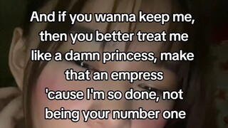 cause I'm so done, not being your number 1