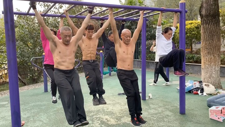 Physical competition with old men