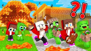 Baby Mikey and Baby JJ Survived The Lava Tsunami Alone in Minecraft (Maizen)