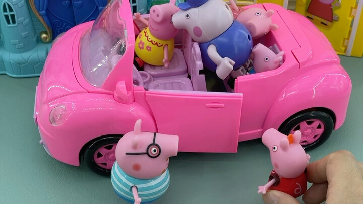 玩具小故事，猪爸爸去上班大伙都让稍一段可是车里装不下了