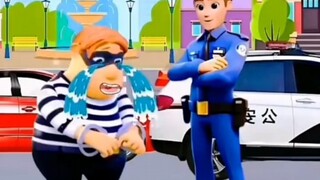 警察叔叔这个坏人逃跑了。