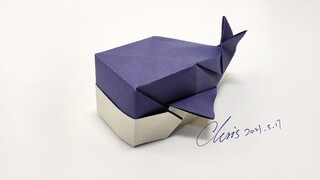 [Origami] Gập cá voi nhỏ bằng lòng bàn tay
