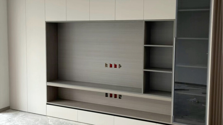 Two months of rough construction completed—custom cabinetry throughout gives the whole home a premiu