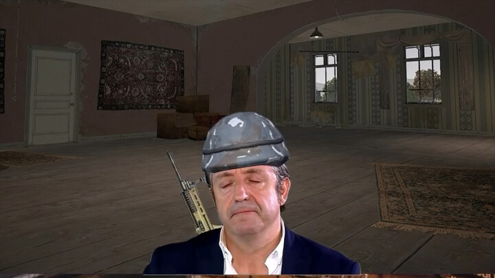 When hunkering down in a safe zone with teammates, you accidentally press the fire button.