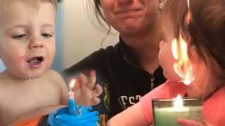 พยายามอย่าหัวเราะ ทารกเป่าเทียนวันเกิดล้มเหลว วิดีโอตลก 2022